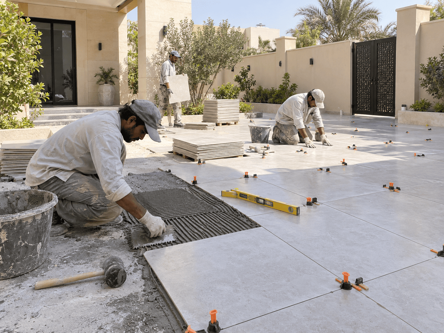 تركيب بلاط خارجي بالرياض - شركة الجزيرة